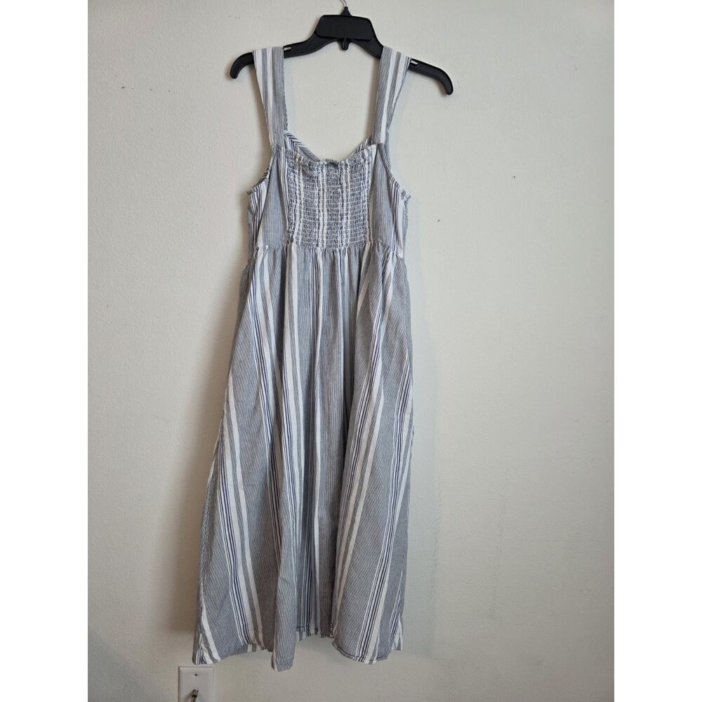 A.N.A Women Dress Sz M Blue White Striped Sleeveless Adjustable Strap - Picture 4 of 9